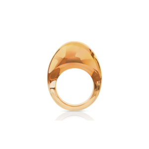 Cabochon Ring Amber crystal