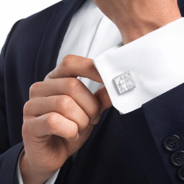 Aréthuse cufflinksClear crystal, palladium finishing