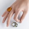 Cabochon Ring Bronze crystal - Image 3