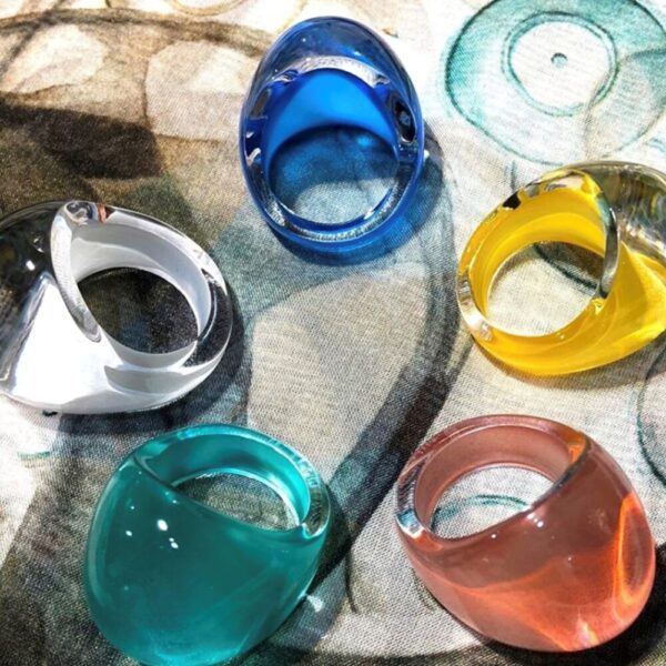 Cabochon Ring Cap Ferrat blue crystal