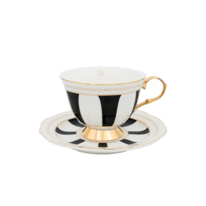 Cup with saucer - Strisce Nero
