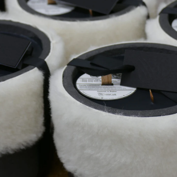 Candle Dark Grey Sheep White