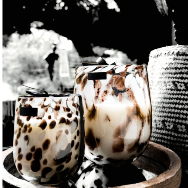 Candle Spotted Brown White
