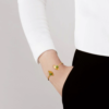 Ginkgo flexible bracelet Antinea green Crystal, 18K yellow gold-plated - Image 2