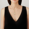 Paon Pendant White pearly clear crystal and white lacquer, 18K yellow gold-plated - Image 2