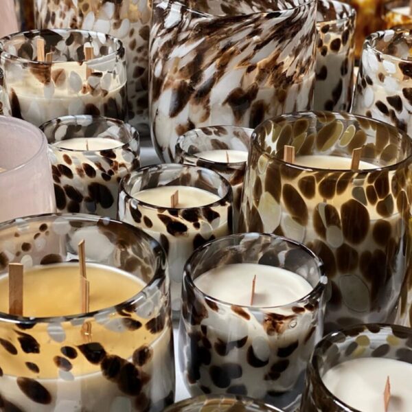 Candle Spotted Brown White