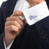 Victoire mascottes cufflinks Sapphire blue crystal, palladium finishing - Image 2