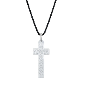 Saint Matthew cross pendant Clear crystal, Silver
