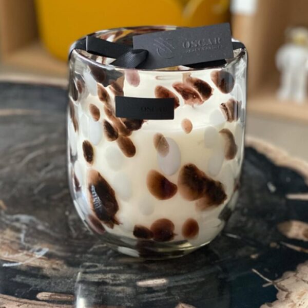 Candle Spotted Brown White