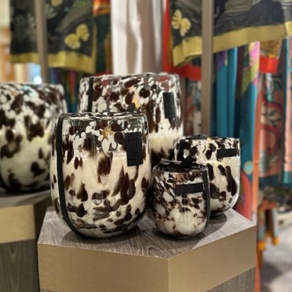 Candle Spotted Brown White