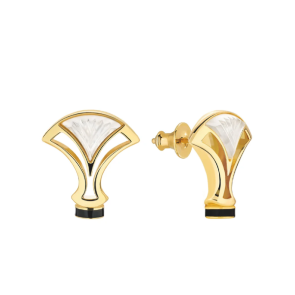 Larcade Stud Earrings Clear crystal, 18k gold plated
