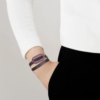 Empreinte Animale Leather Bracelet Dusk purple crystal, 18k gold plated - Image 2