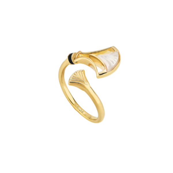 Larcade Ring Clear crystal, 18k gold plated