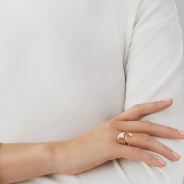 Larcade Ring Clear crystal, 18k gold plated