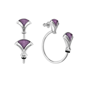 Larcade Hoops Earrings Dusk purple crystal, silver