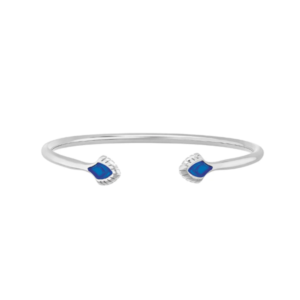 Paon flexible bangle Blue crystal, silver