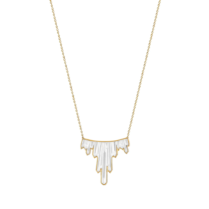 Terramineral Necklace 3 crystals Clear crystal, 18K yellow gold plated