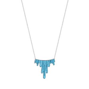 Terramineral Necklace 3 crystals Blue Persepolis crystal, silver