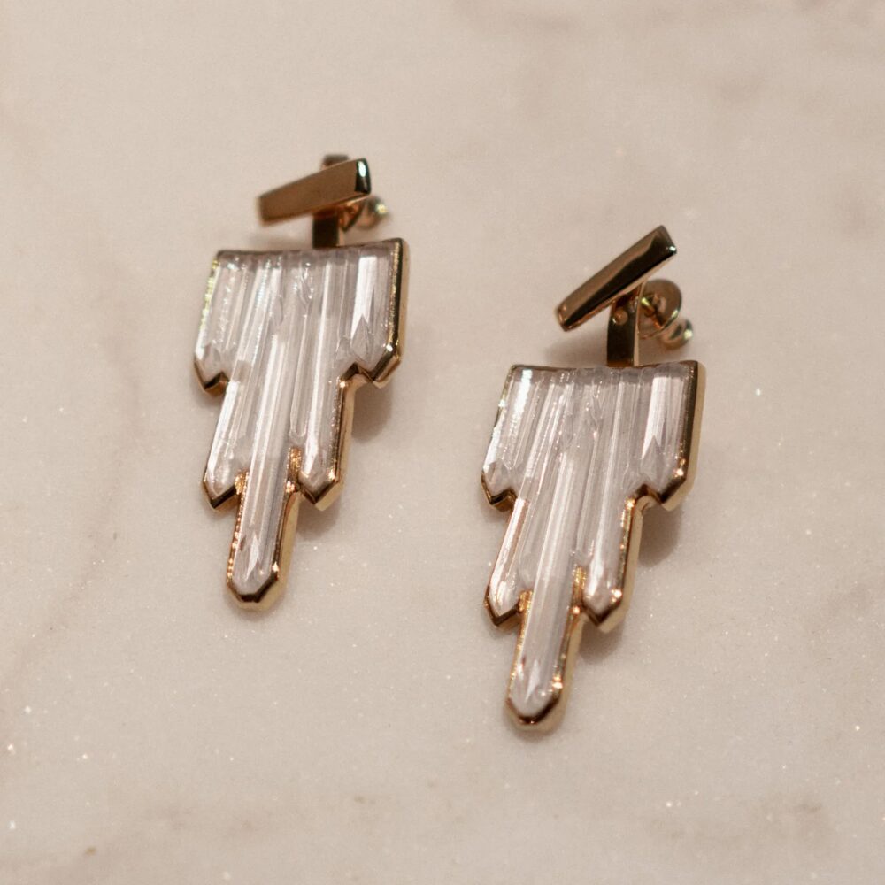 Terramineral Earrings Clear Crystal