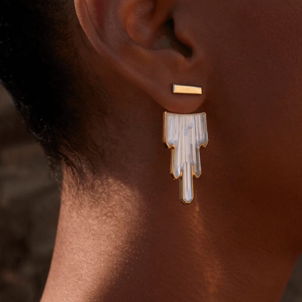 Terramineral Earrings Clear Crystal