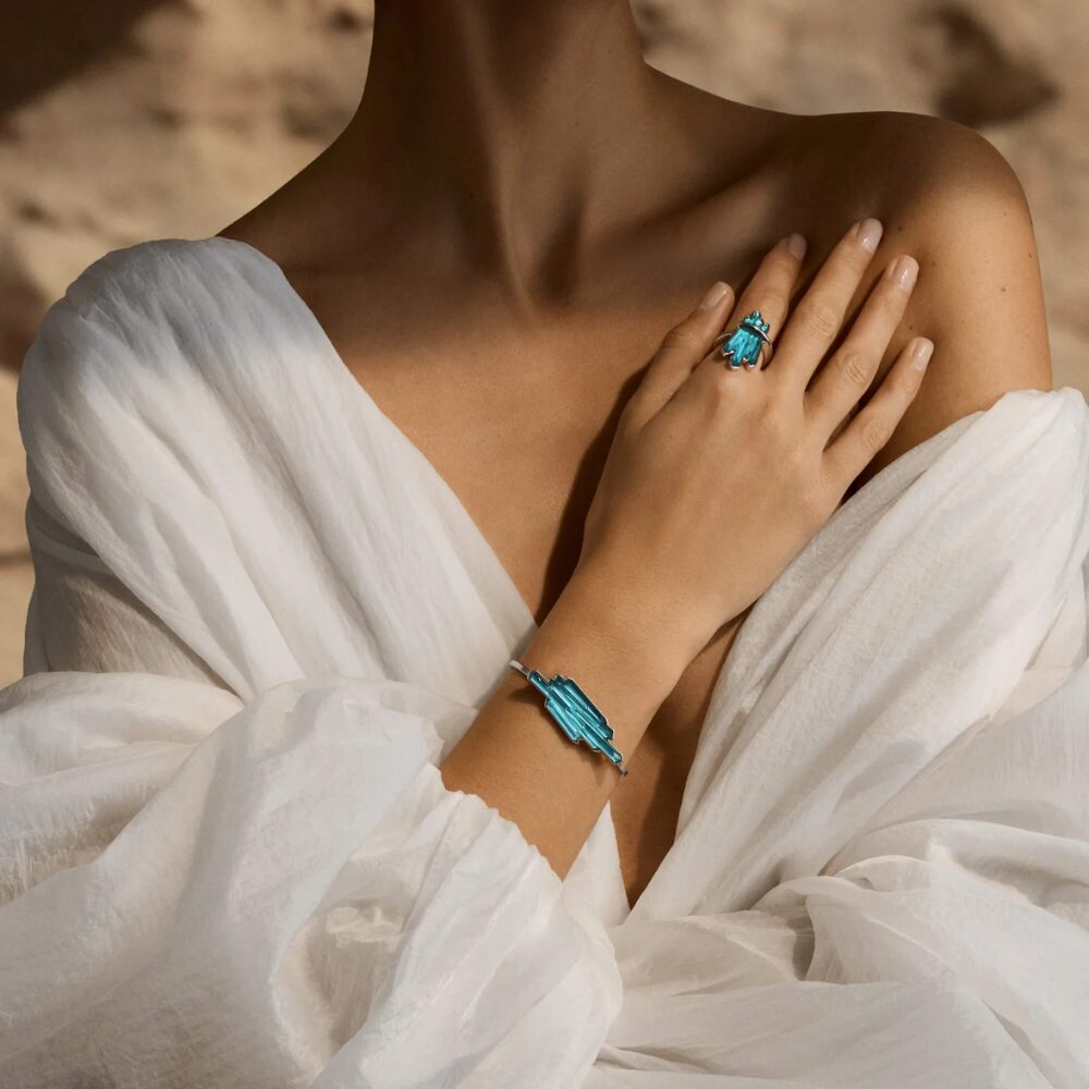 Terramineral Ring Blue Persepolis Crystal Silver