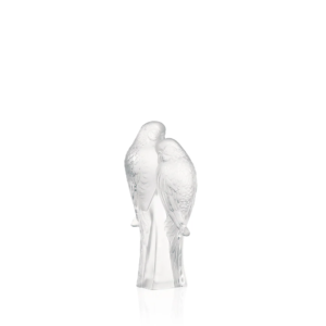 2 Parakeets sculpture Clear crystal