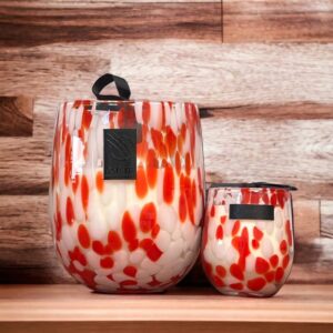 Barrel candle mottled - Red and White