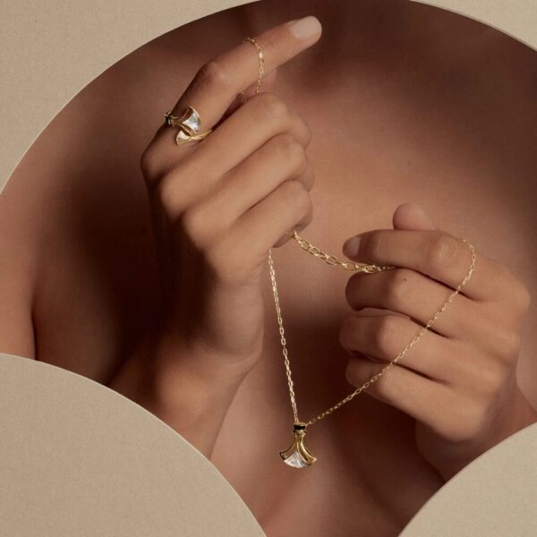 Larcade Necklace Clear crystal, 18k gold plated