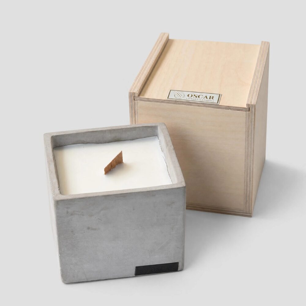Cube Candle Light Grey