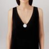 Aréthuse Round Pendant Clear crystal, silver - Image 3