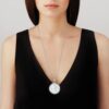 Aréthuse Round Pendant Clear crystal, silver - Image 2