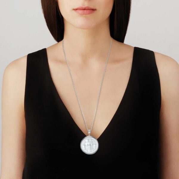 Aréthuse Round Pendant Clear crystal, silver