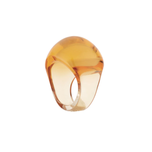 Cabochon Ring Amber crystal