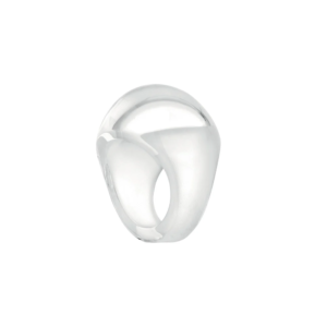 Cabochon Ring Clear with White Patina crystal