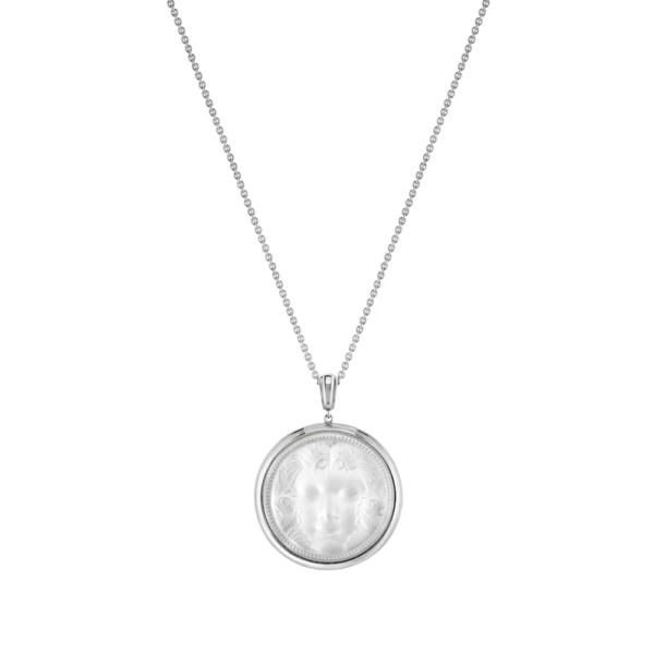 Aréthuse Round Pendant Clear crystal, silver