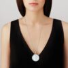 Aréthuse Round Pendant Clear crystal, silver - Image 2