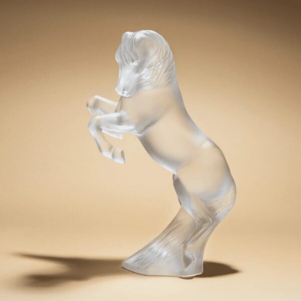 Prancing Horse Sculpture, Small size Clear crystal