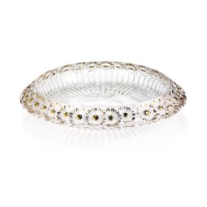 Marguerites bowl Clear, gold stamped crystal
