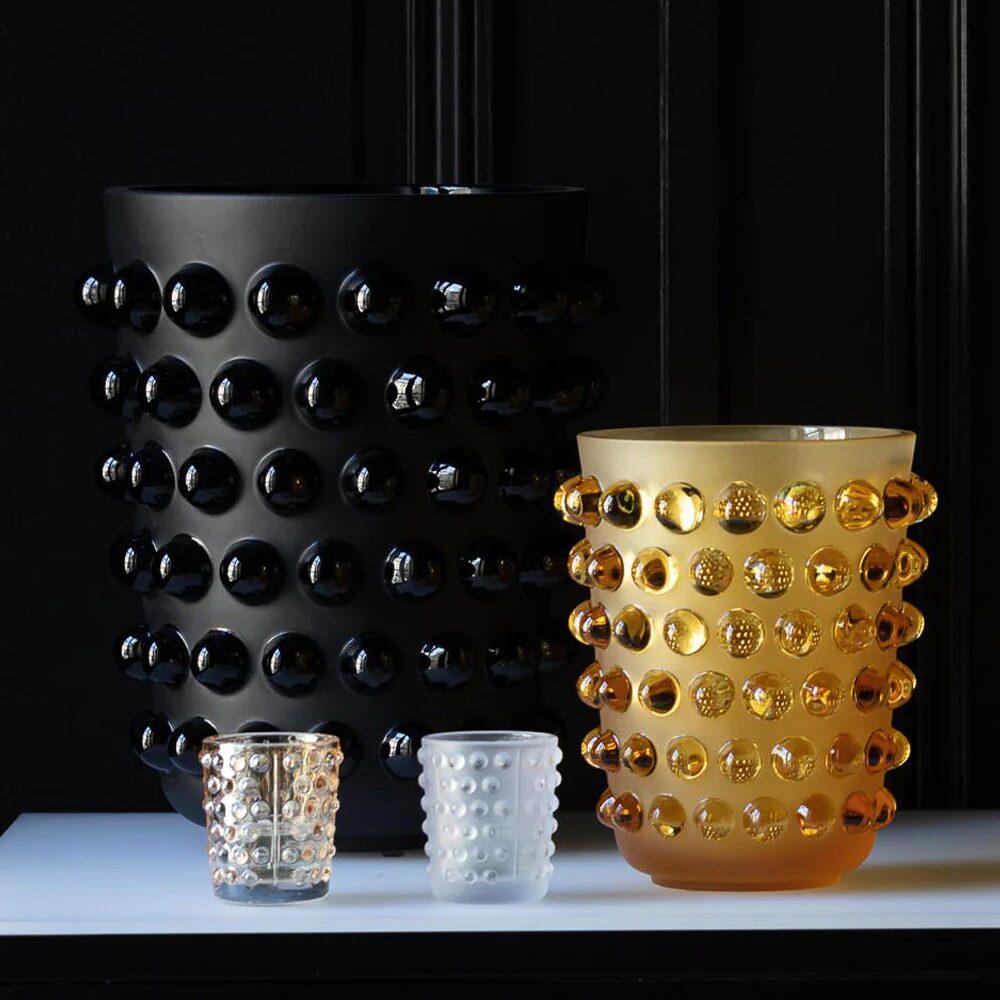 Set of 2 Mossi votives Gold luster crystal