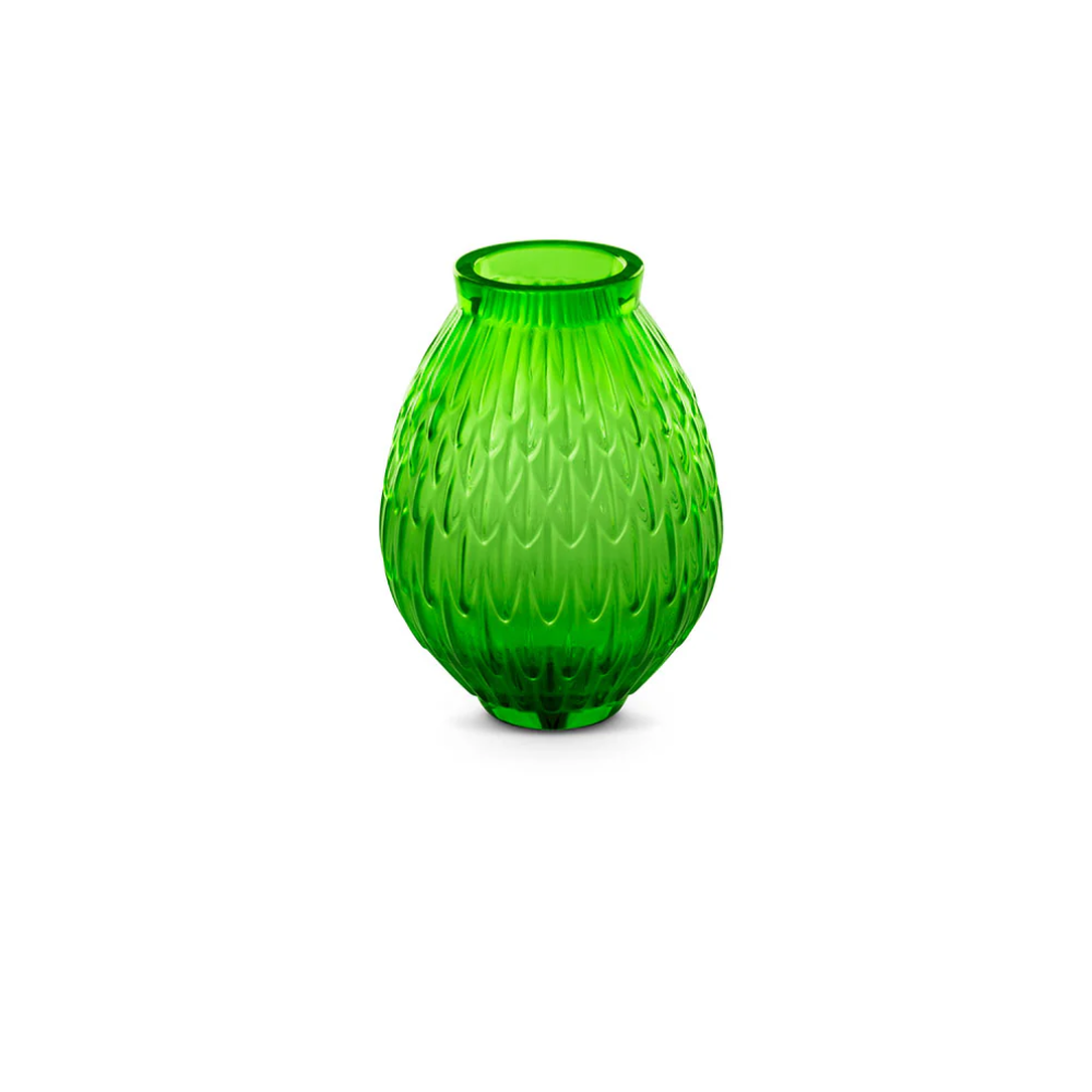 Plumes small vase Green crystal