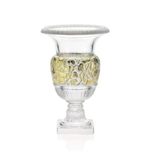 Versailles Vase Clear, gold stamped crystal