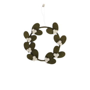 Mistletoe Wreath Dark Green - Small w/Hanger