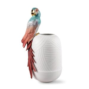 Macaw Bird Vase Red
