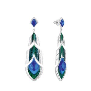 Paon Earrings Blue crystal Silver